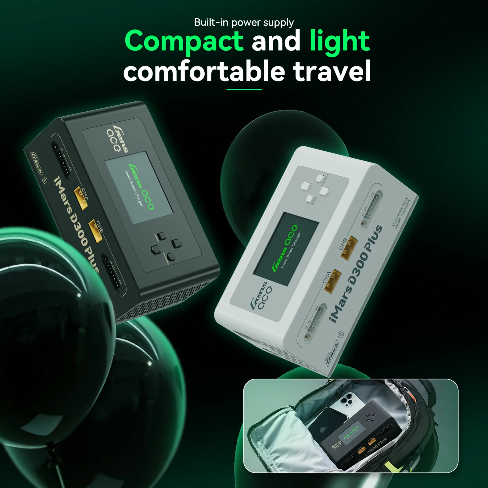 Gens ace iMars D300 Plus Smart Charger | Dual-Channel | G-tech | EB Black - Image 7