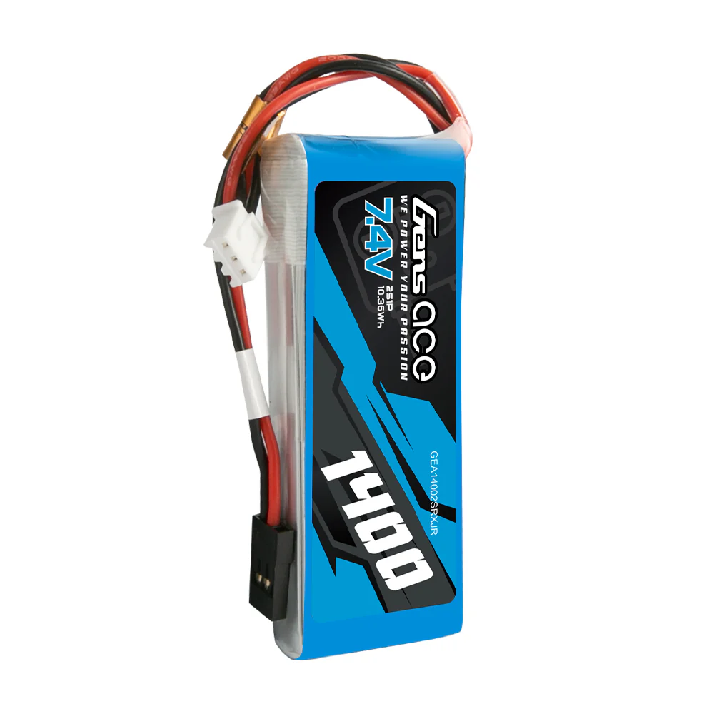 Gens ace 1400mAh 7.4V 2S1P Transmitter Lipo Battery Pack with JR-plug - Image 3