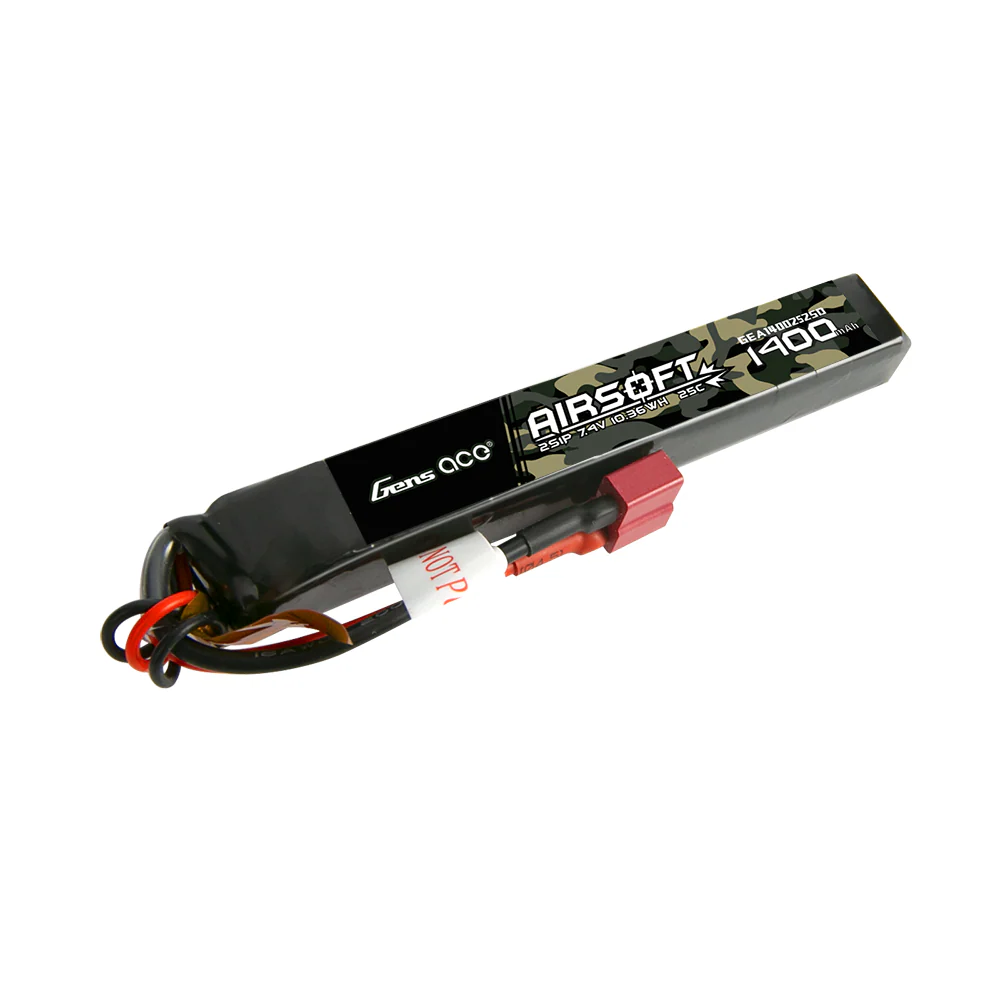 Gens ace 25C 1400mAh 2S1P 7.4V Airsoft Gun Lipo Battery with Deans(T) Plug - Image 3