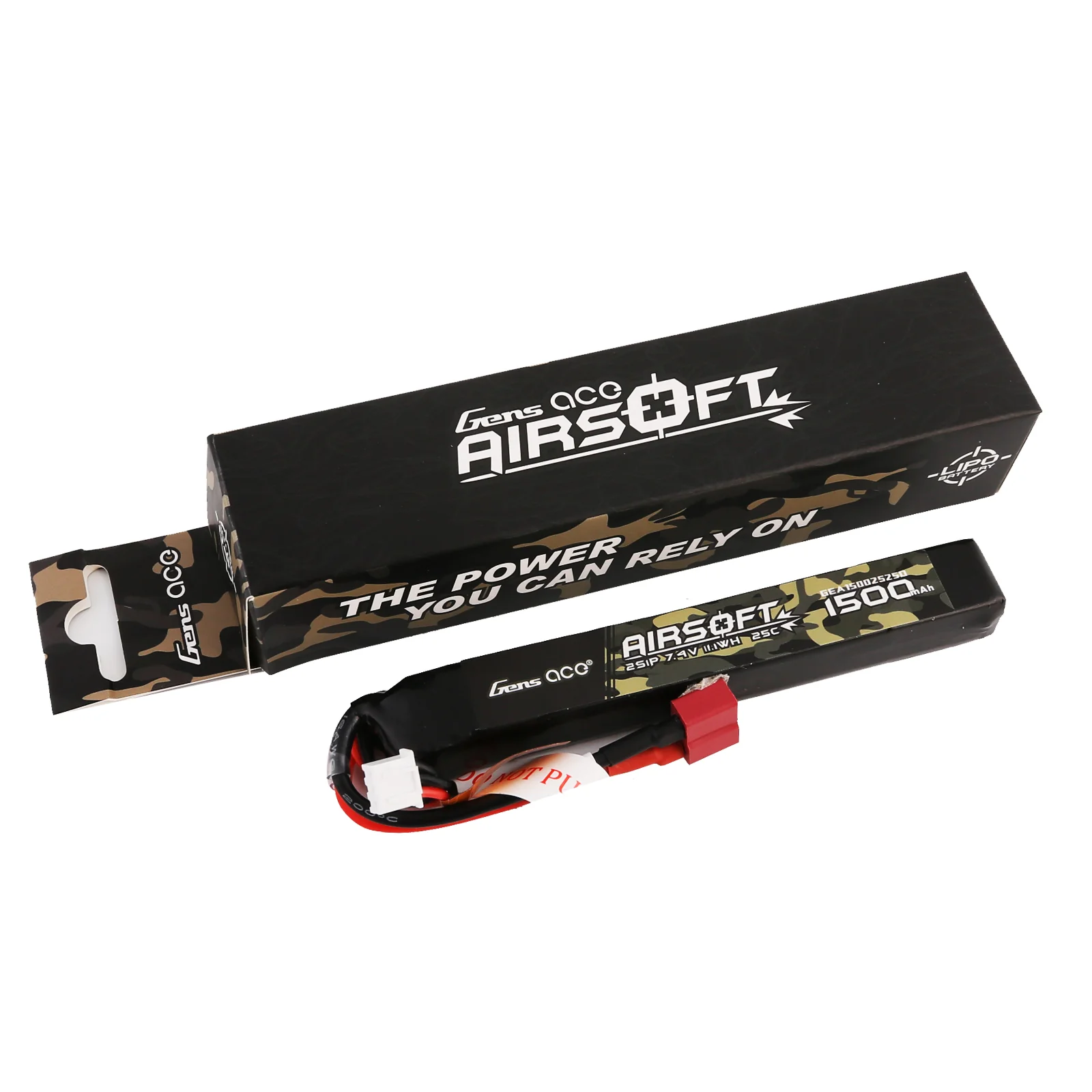 Gens ace 25C 1500mAh 2S1P 7.4V Airsoft Gun Lipo Battery with T Plug - Image 3