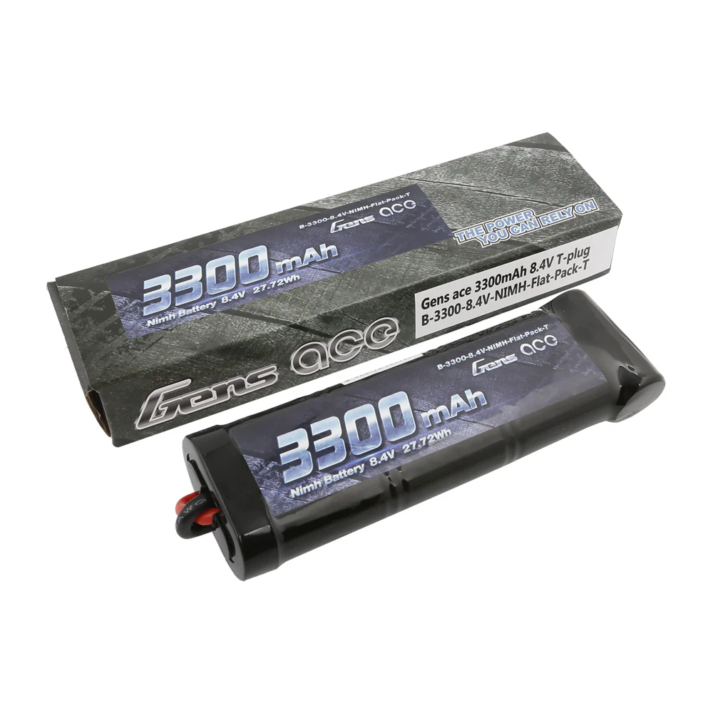Gens ace  3300mAh  8.4V  7-Cell NiMH Flat Battery Pack  with T-plug - Image 4