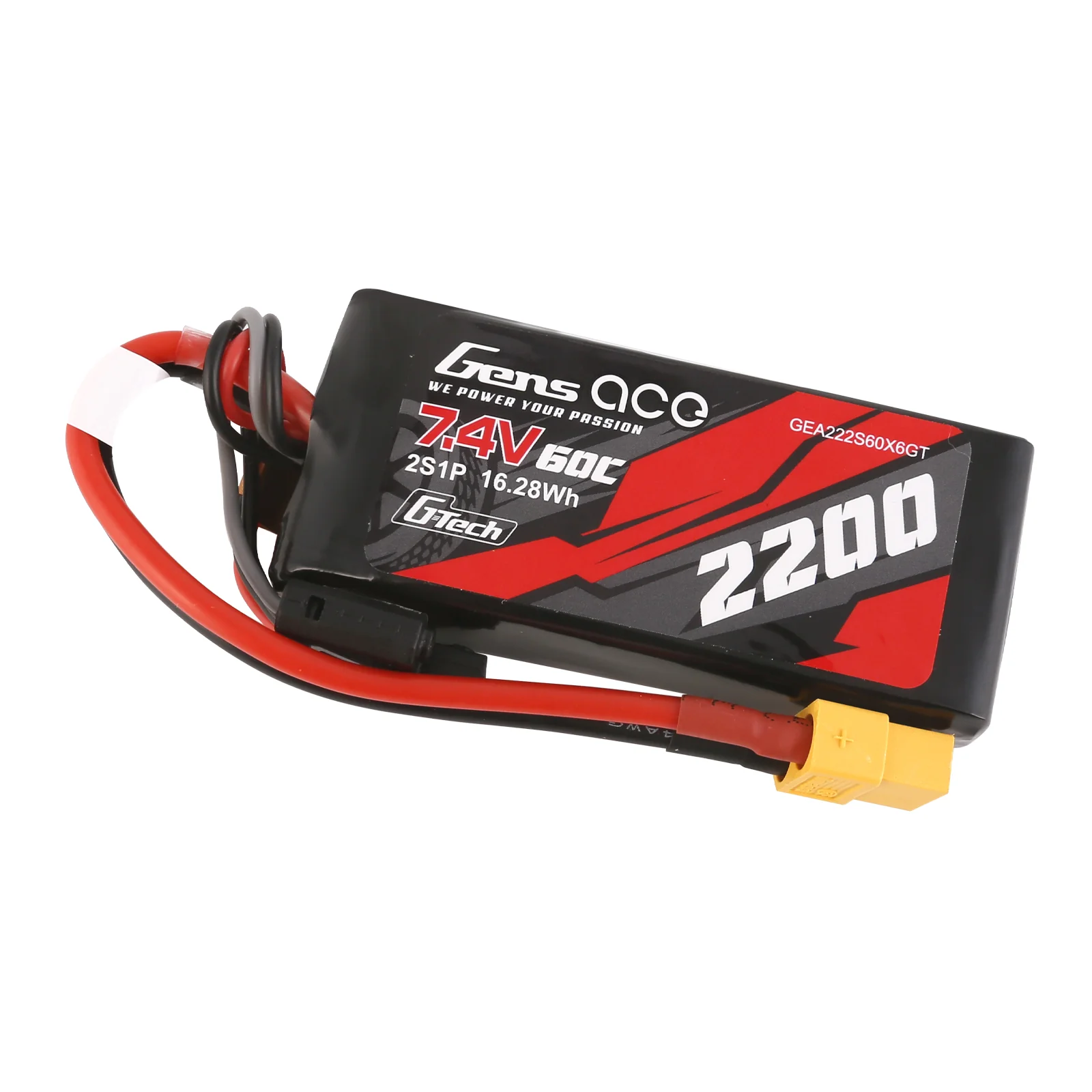 Gens ace G-Tech 2200mAh 7.4V 60C 2S1P Lipo Battery With XT60 Plug - Image 3