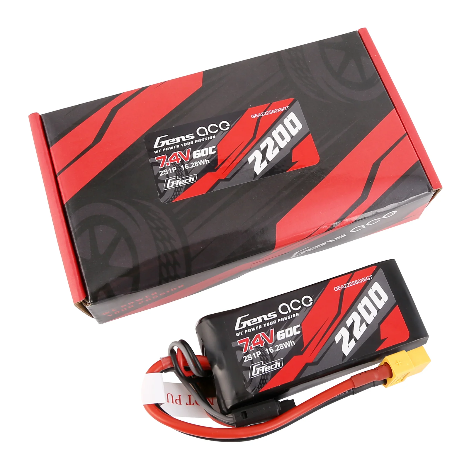 Gens ace G-Tech 2200mAh 7.4V 60C 2S1P Lipo Battery With XT60 Plug - Image 5