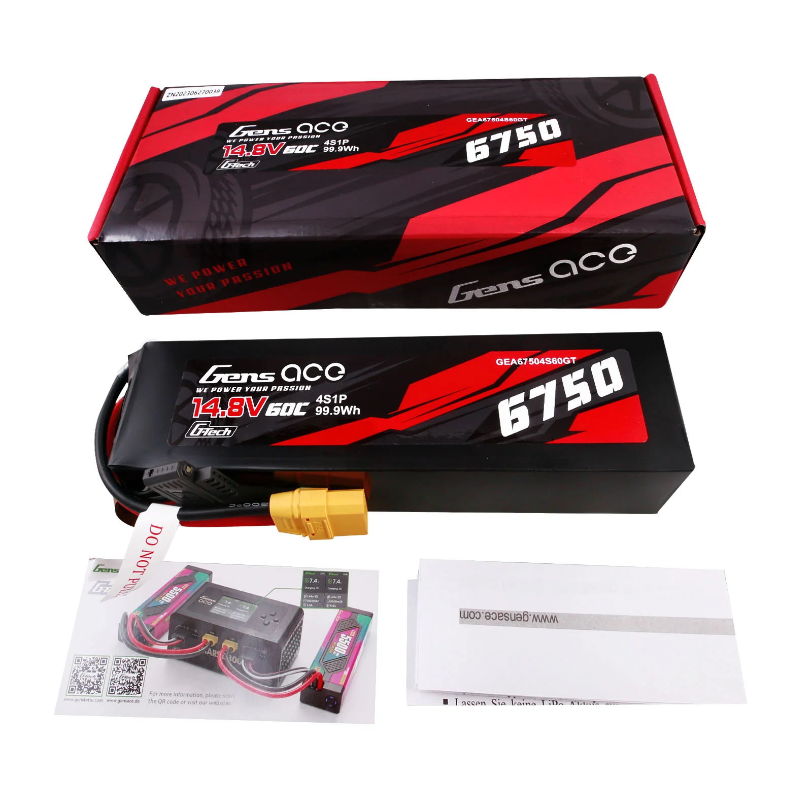 Gens ace G-Tech 6750mAh 14.8V 60C 4S1P Lipo Battery with XT90 plug - Image 5