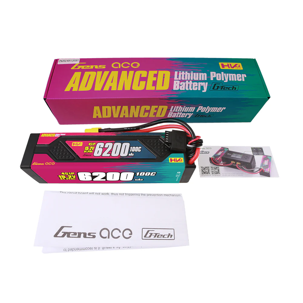 Gens ace G-Tech Advanced 6200mAh 15.2V 100C 4S1P HV Lipo Battery Pack HardCase with XT90 - Image 5