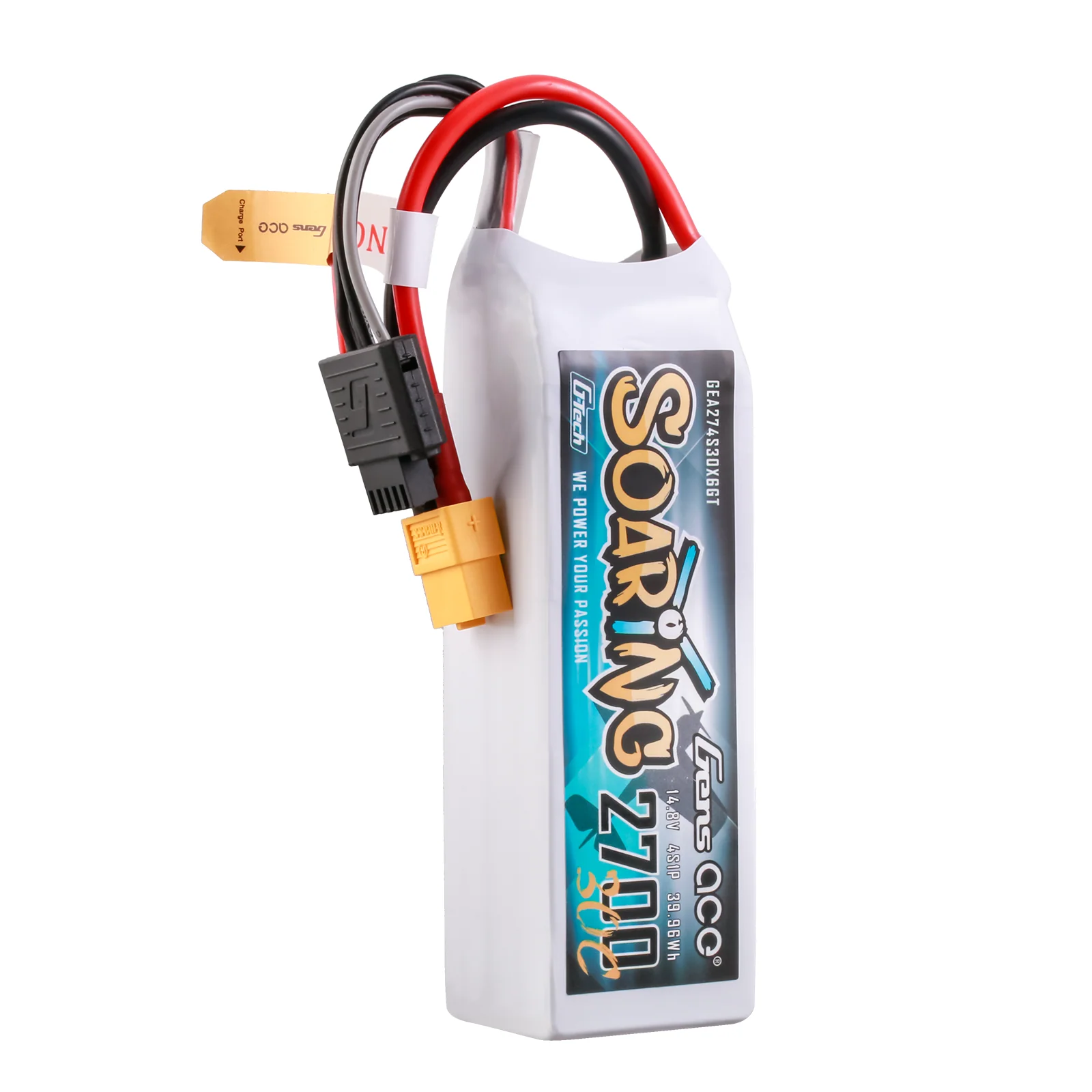 Gens ace G-Tech Soaring 2700mAh 14.8V 30C 4S1P LiPo Battery Pack with XT60 Plug - Image 4