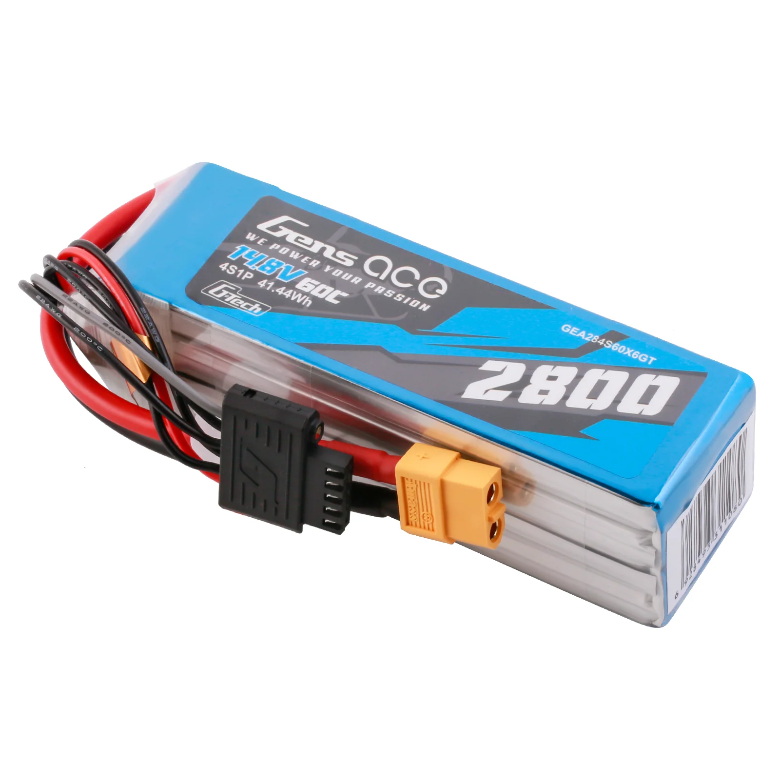 Gens ace G-Tech 2800mAh 14.8V 60C 4S1P LiPo Battery Pack with XT60 Plug - Image 3