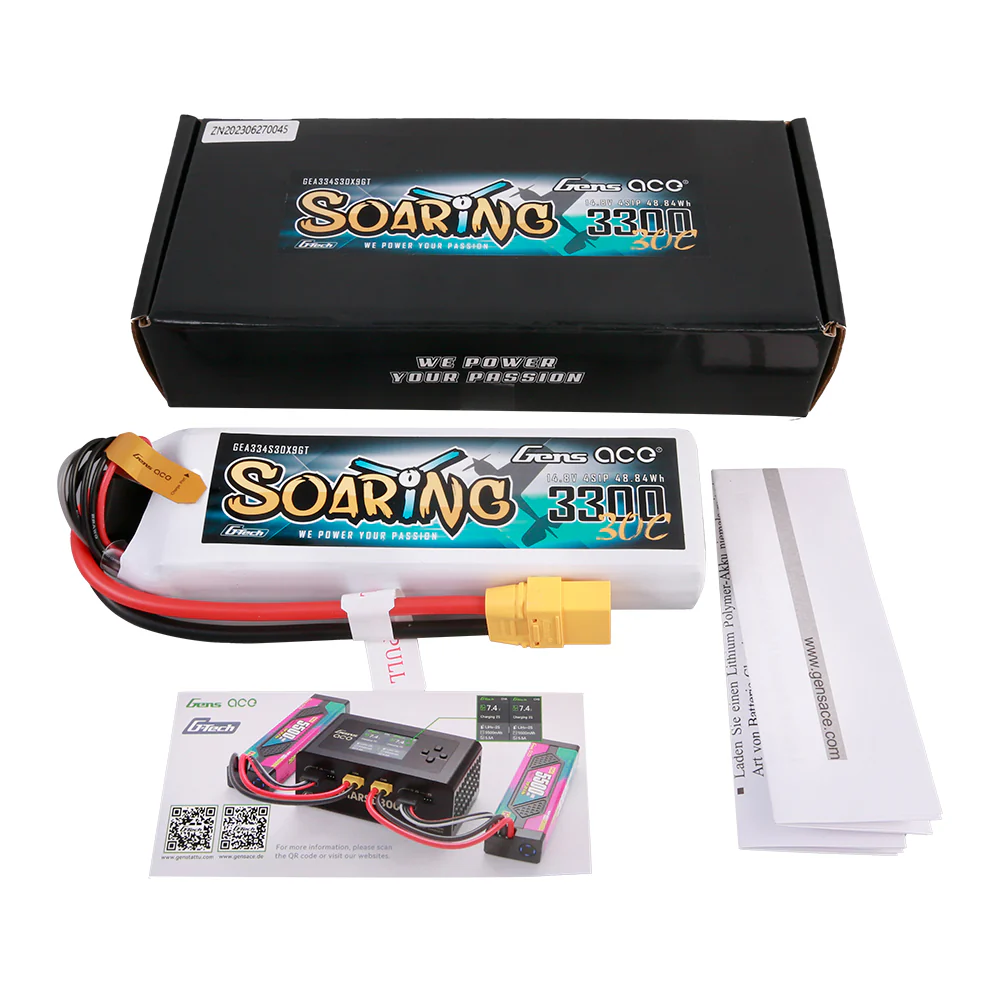 Gens ace G-Tech Soaring 3300mAh 14.8V 30C 4S1P Lipo Battery Pack with XT90 plug - Image 5