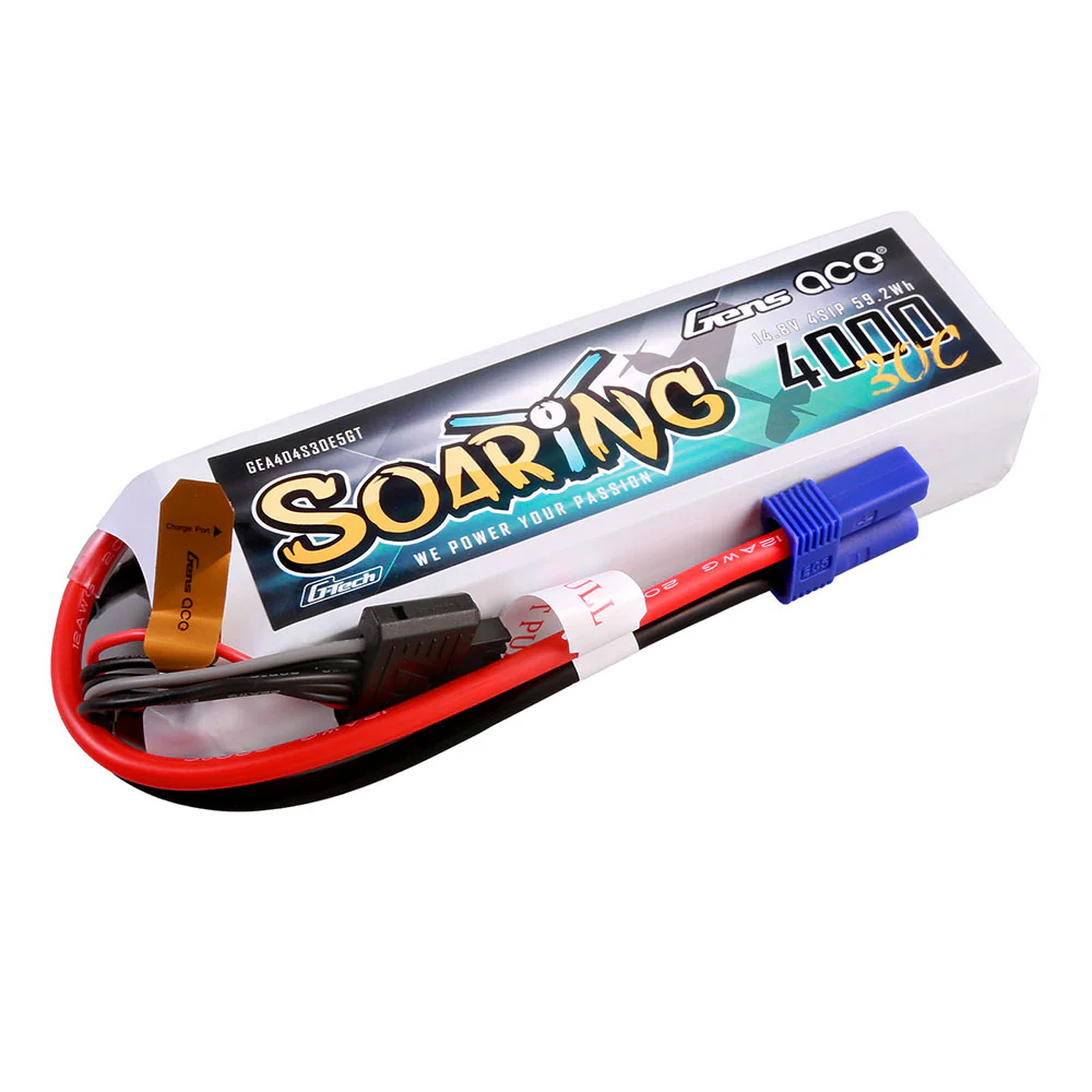 Gens ace G-Tech Soaring 4000mAh 14.8V 30C 4S1P Lipo Battery Pack with EC5 plug - Image 3