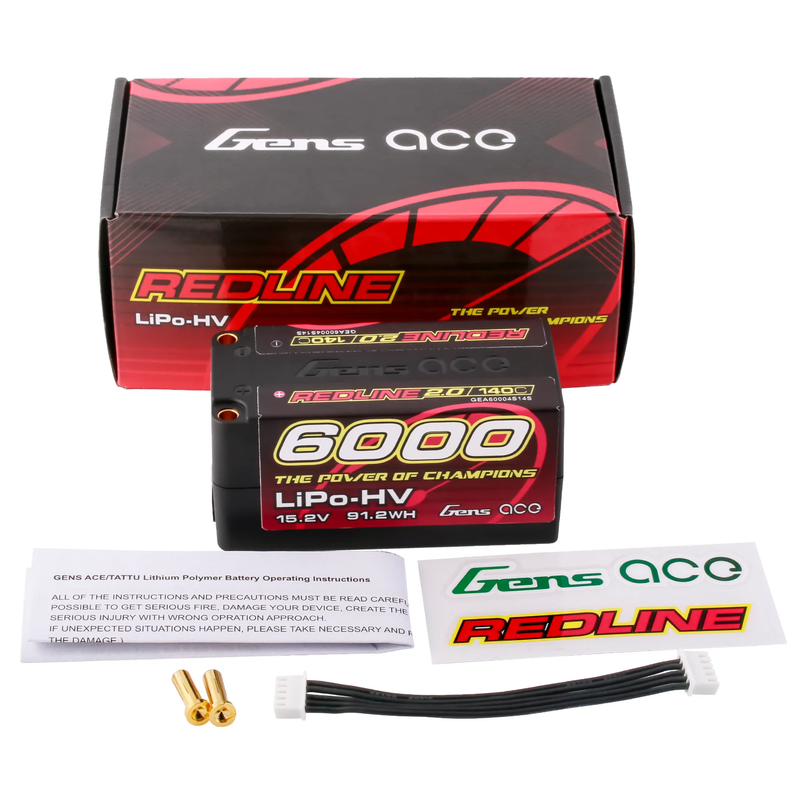 Gens ace Redline 2.0 Series 6000mAh 4S2P 15.2V 140C HardCase HV Lipo Battery Pack with Hardcase 69# - Image 5
