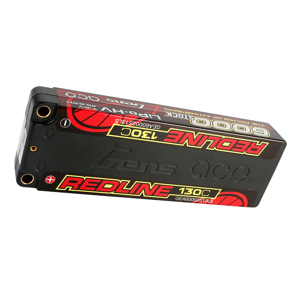 Gens ace Redline 1.0 6000mAh 2S2P 7.6V 130C HardCase 57# HV Lipo Battery - Image 3