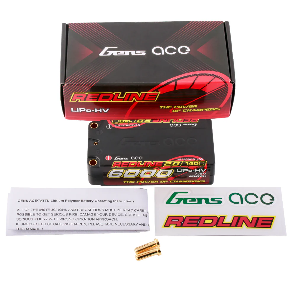 Gens ace Redline 2.0 Series 6000mAh 2S2P 7.6V 140C HardCase HV Lipo Battery Pack with Hardcase 63# - Image 4