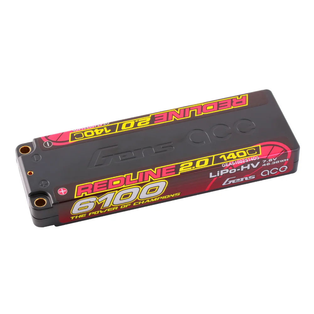 Gens ace Redline 2.0 Series 6100mAh 2S 7.6V 140C HardCase HV Lipo Battery Pack with Hardcase 56# - Image 3