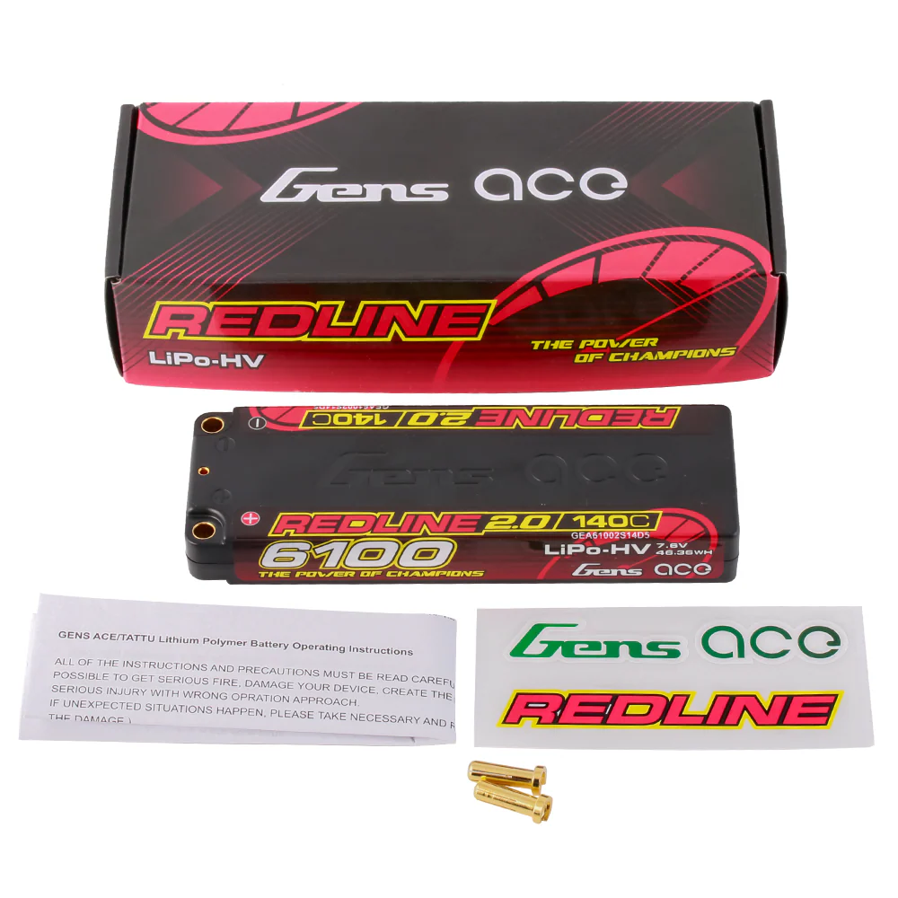 Gens ace Redline 2.0 Series 6100mAh 2S 7.6V 140C HardCase HV Lipo Battery Pack with Hardcase 56# - Image 5