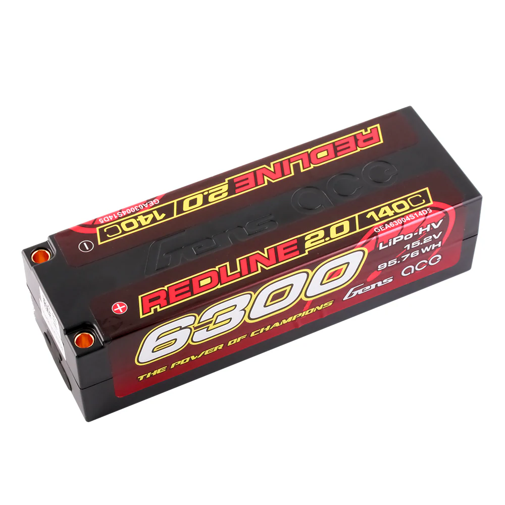 Gens ace Redline 2.0 Series 6300mAh 4S 15.2V 140C HardCase HV Lipo Battery Pack with Hardcase 59# - Image 3