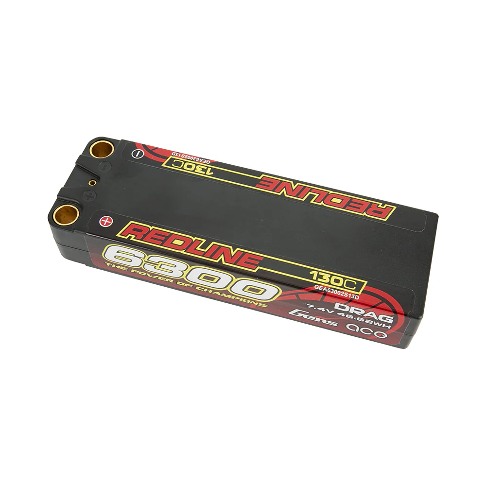 Gens ace Redline 1.0 6300mAh 2S2P 7.4V 130C HardCase 70# LiPo Battery - Image 3