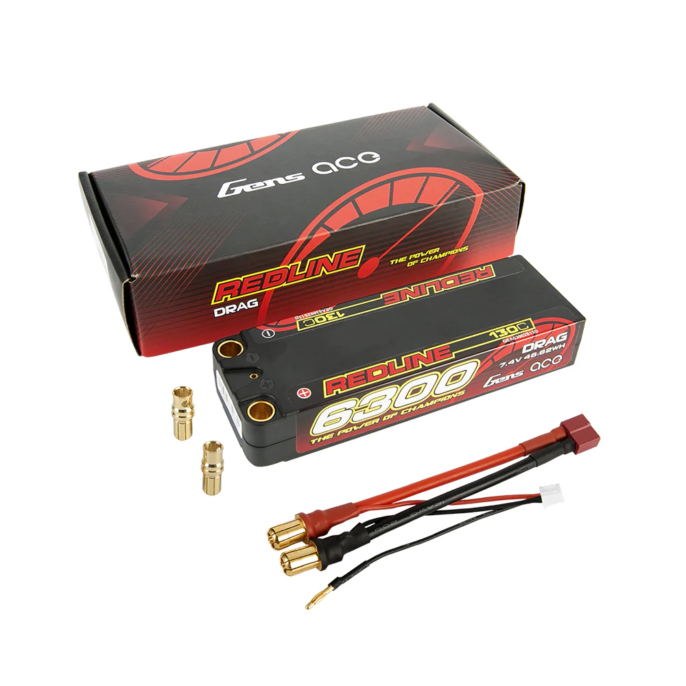Gens ace Redline 1.0 6300mAh 2S2P 7.4V 130C HardCase 70# LiPo Battery - Image 5