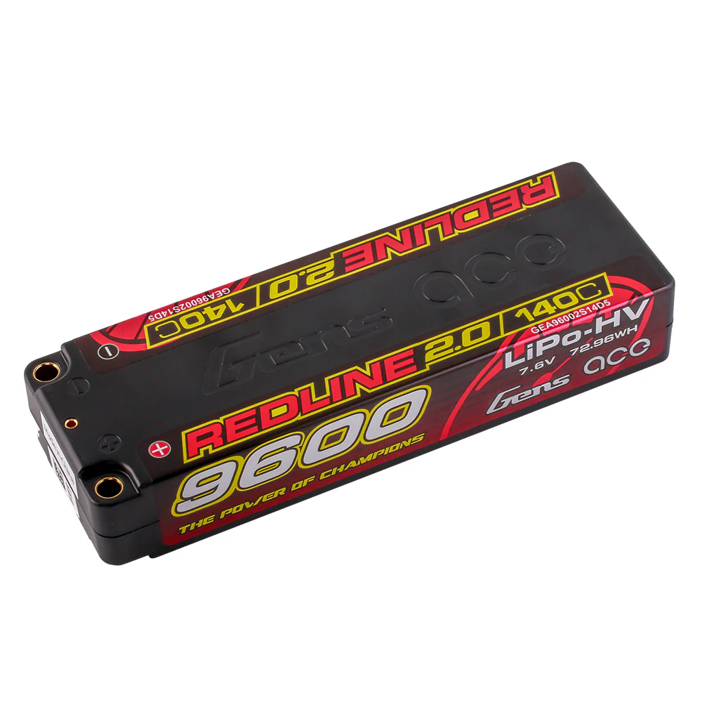 Gens ace Redline 2.0 Series 9600mAh 2S 7.6V 140C HardCase HV Lipo Battery Pack with Hardcase 58# - Image 3