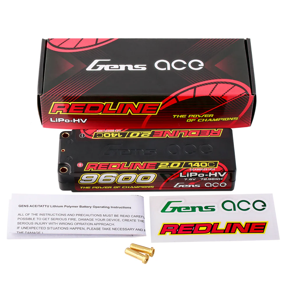Gens ace Redline 2.0 Series 9600mAh 2S 7.6V 140C HardCase HV Lipo Battery Pack with Hardcase 58# - Image 5