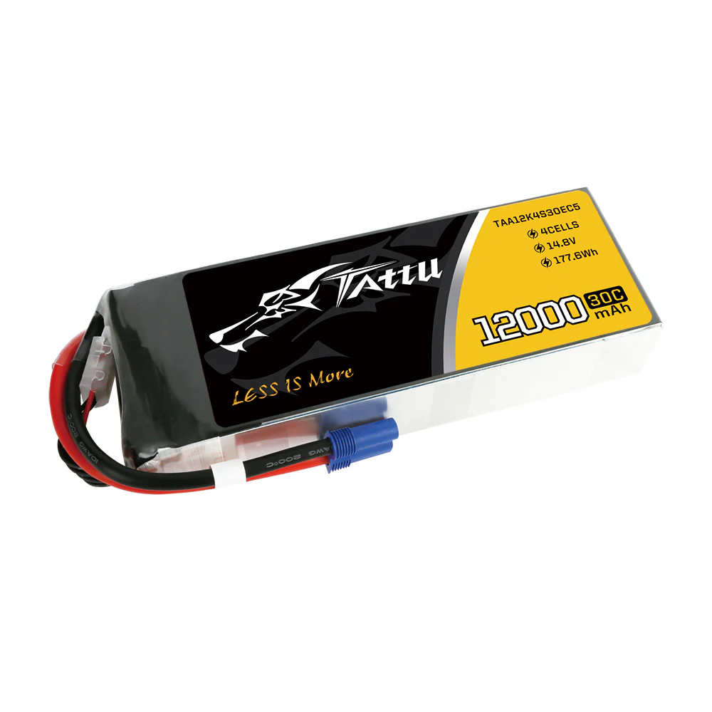 Tattu 12000mAh 14.8V 30C 4S1P Lipo Battery Pack with EC5 - Image 4
