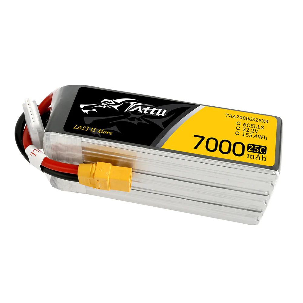 Tattu 7000mAh 6S 22.2V 25C Lipo Battery pack with XT90 - Image 3