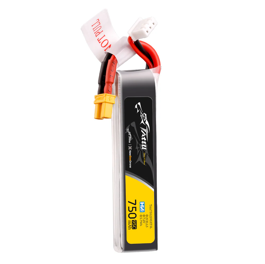 Tattu Lipo 750mAh 95C 2S1P 7.6V HV XT30U-F Long-Pack - Image 4
