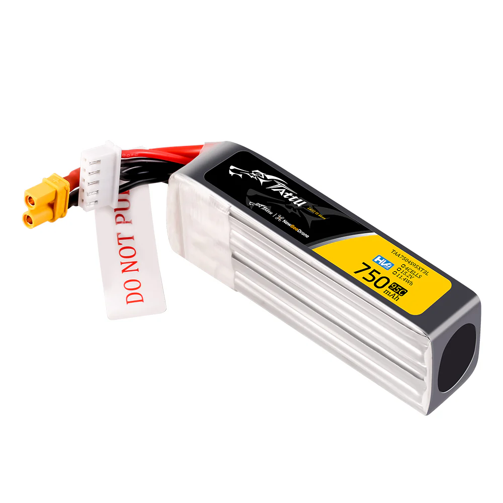 Tattu Lipo 750mAh 95C 4S1P 15.2V HV XT30U-F Long-Pack - Image 3