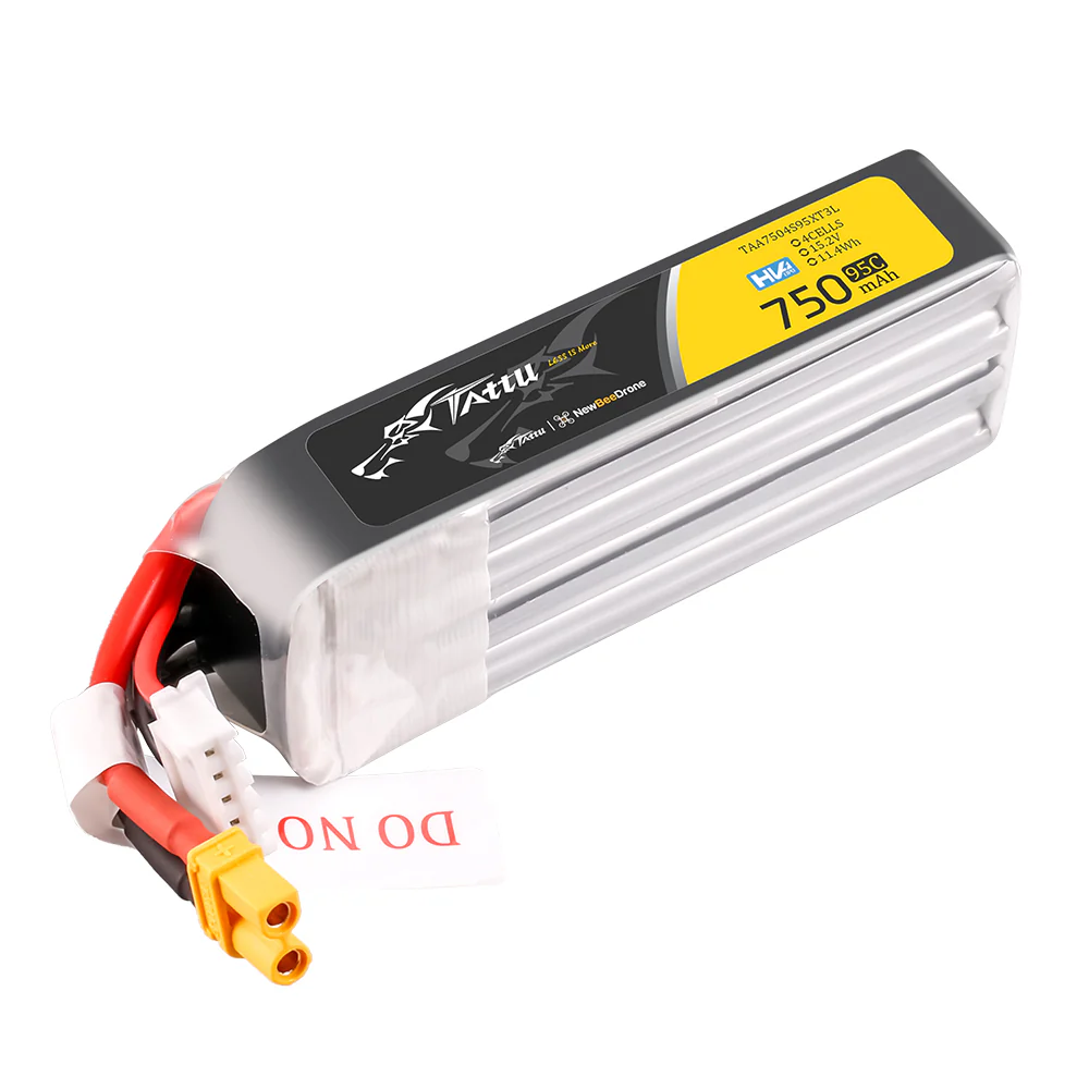 Tattu Lipo 750mAh 95C 4S1P 15.2V HV XT30U-F Long-Pack - Image 4