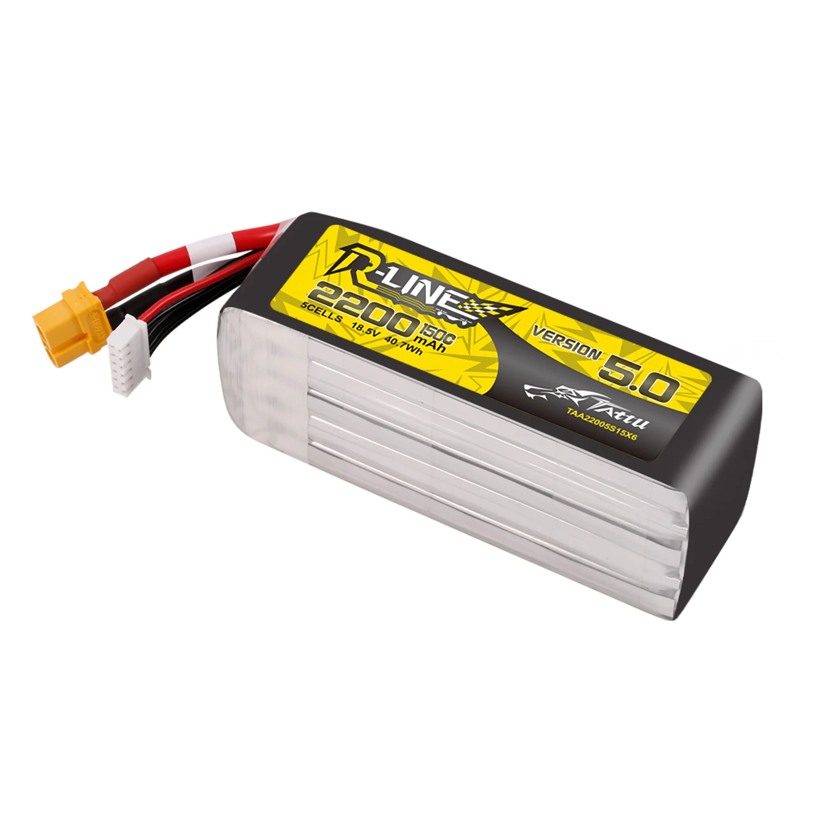 Tattu R-Line Version 5.0 18.5V 2200mah 5S 150C Lipo Battery with XT60U-F Plug - Image 3